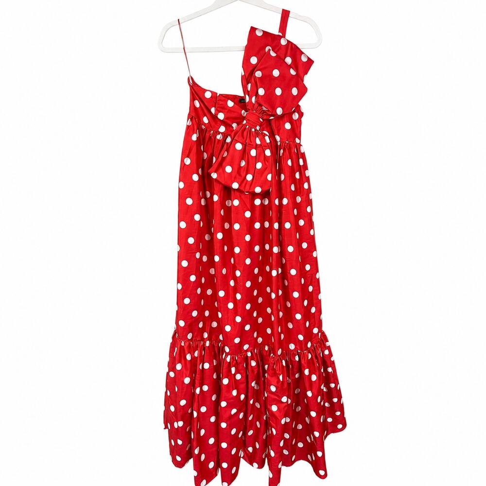 NEW Anthropologie x ATSU Red Polka-Dot Sally Bow Statement One Shoulder Dress XS - Picture 7 of 12